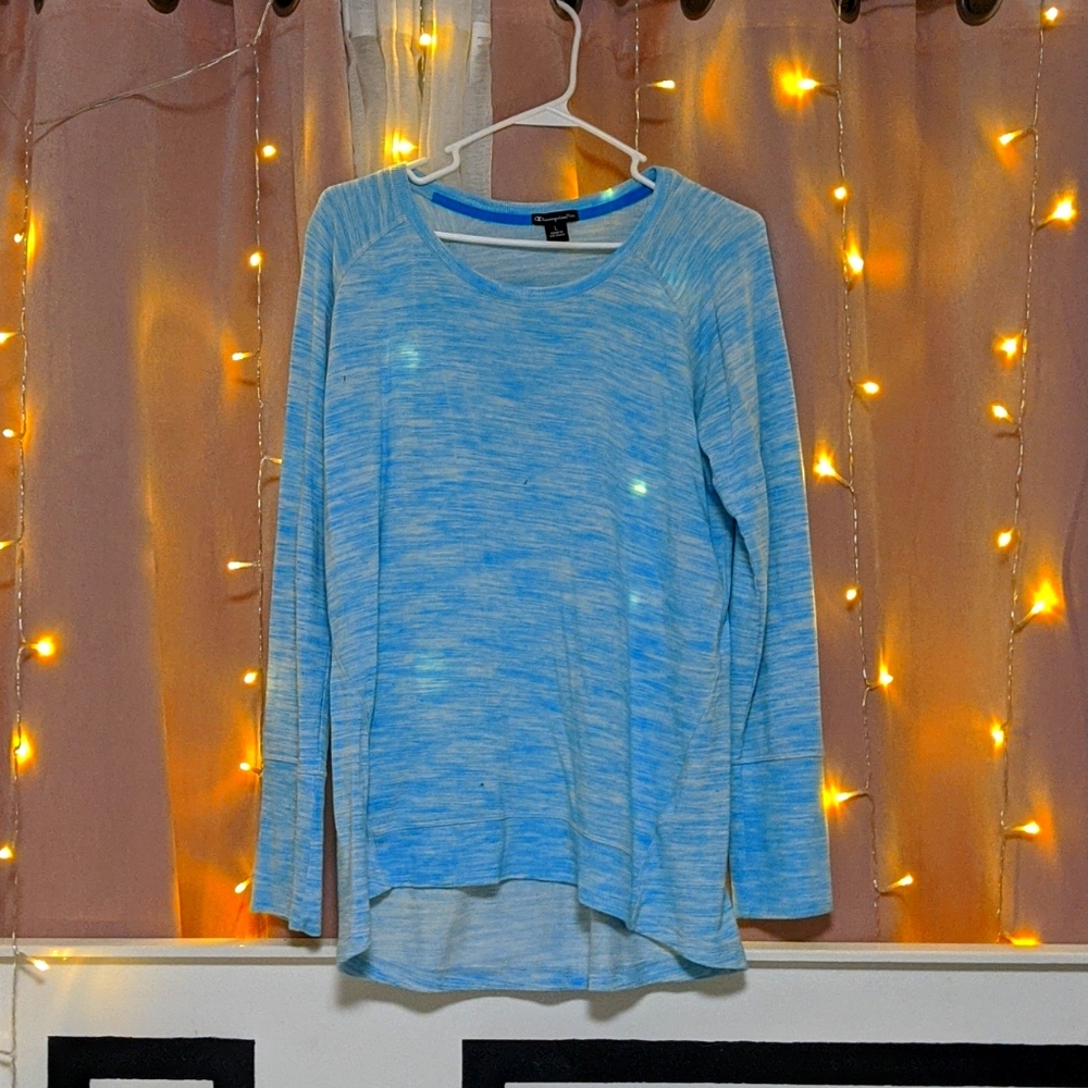 Blue medium length sweater